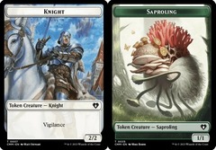 Knight token // Saproling token - Foil (Commander masters)